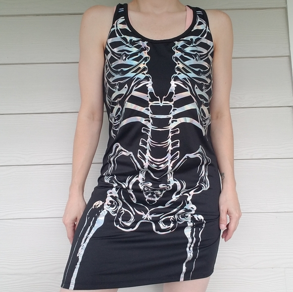 Spirit Dresses Spirit Halloween Skeleton Tank Dress Sz Lg New With